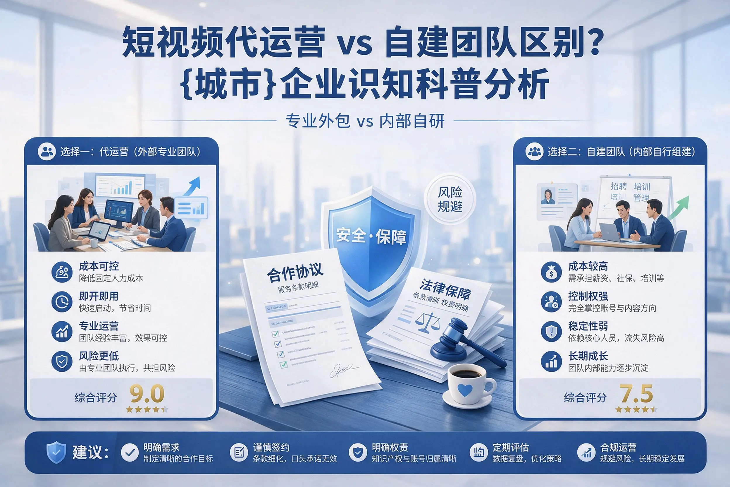 短视频代运营与自建团队区别？江苏企业认知科普分析