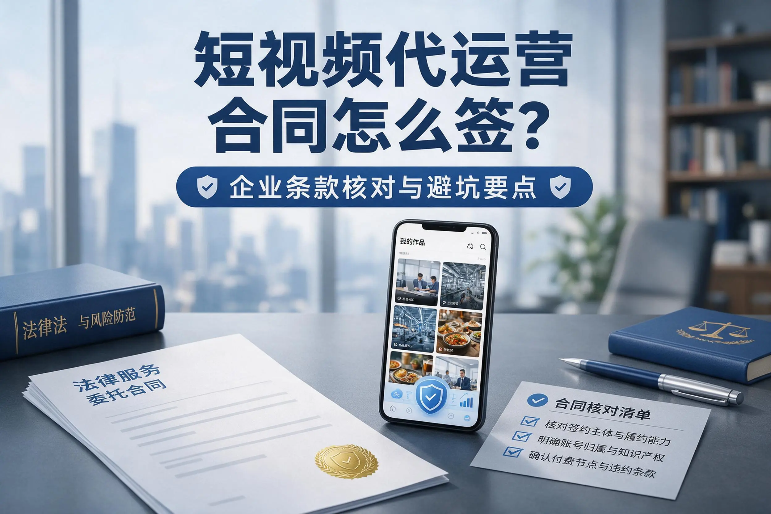 短视频代运营合同怎么签？江苏企业条款核对与避坑要点
