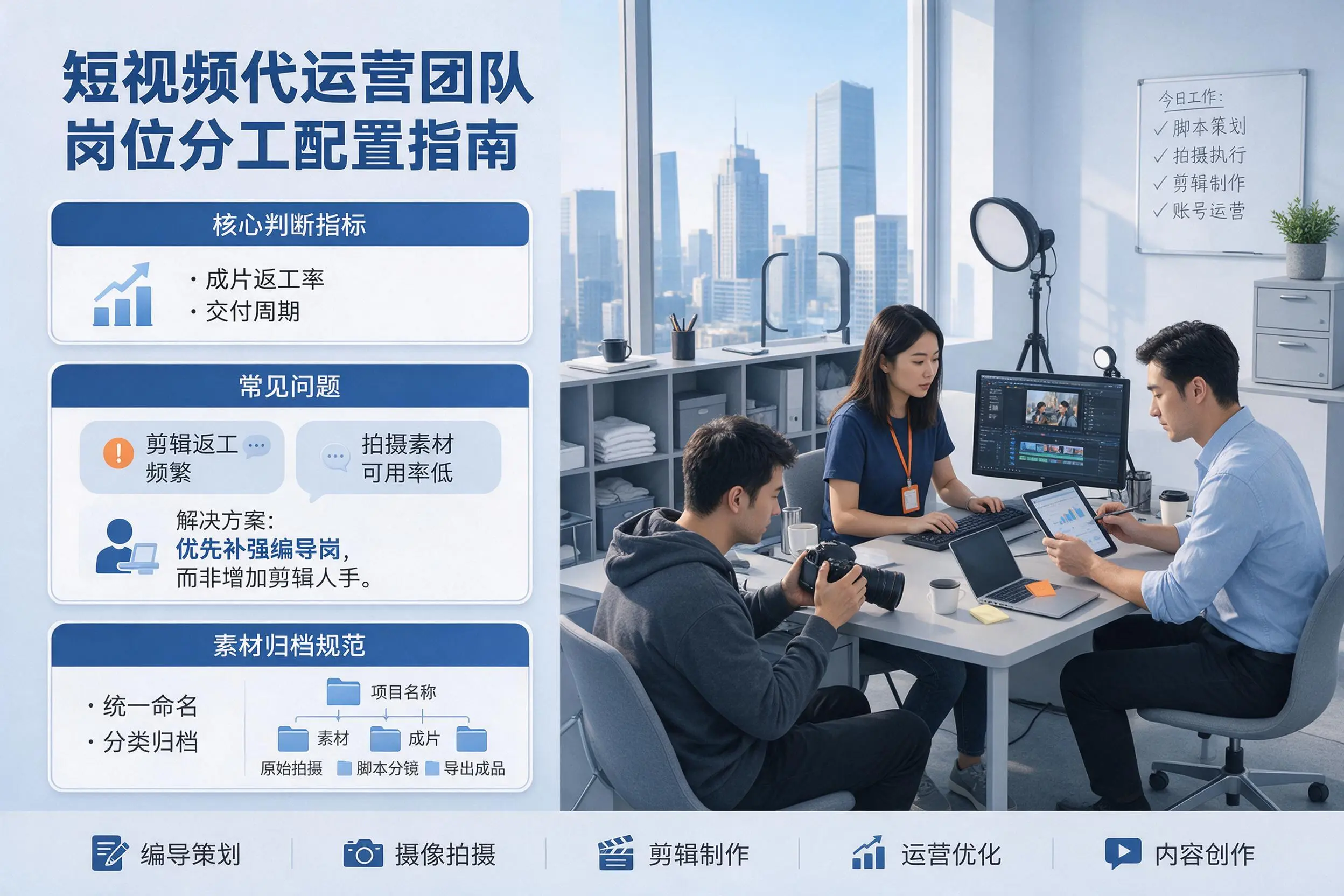 短视频代运营团队如何配置？江苏企业岗位分工科普说明