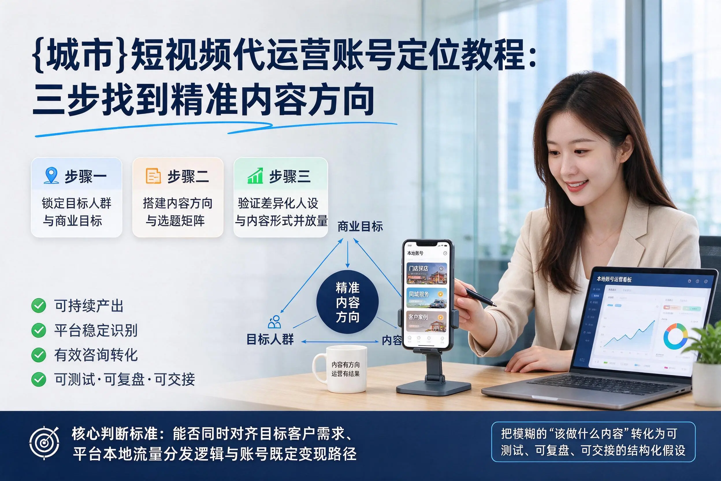 江苏短视频代运营账号定位教程：三步找到精准内容方向
