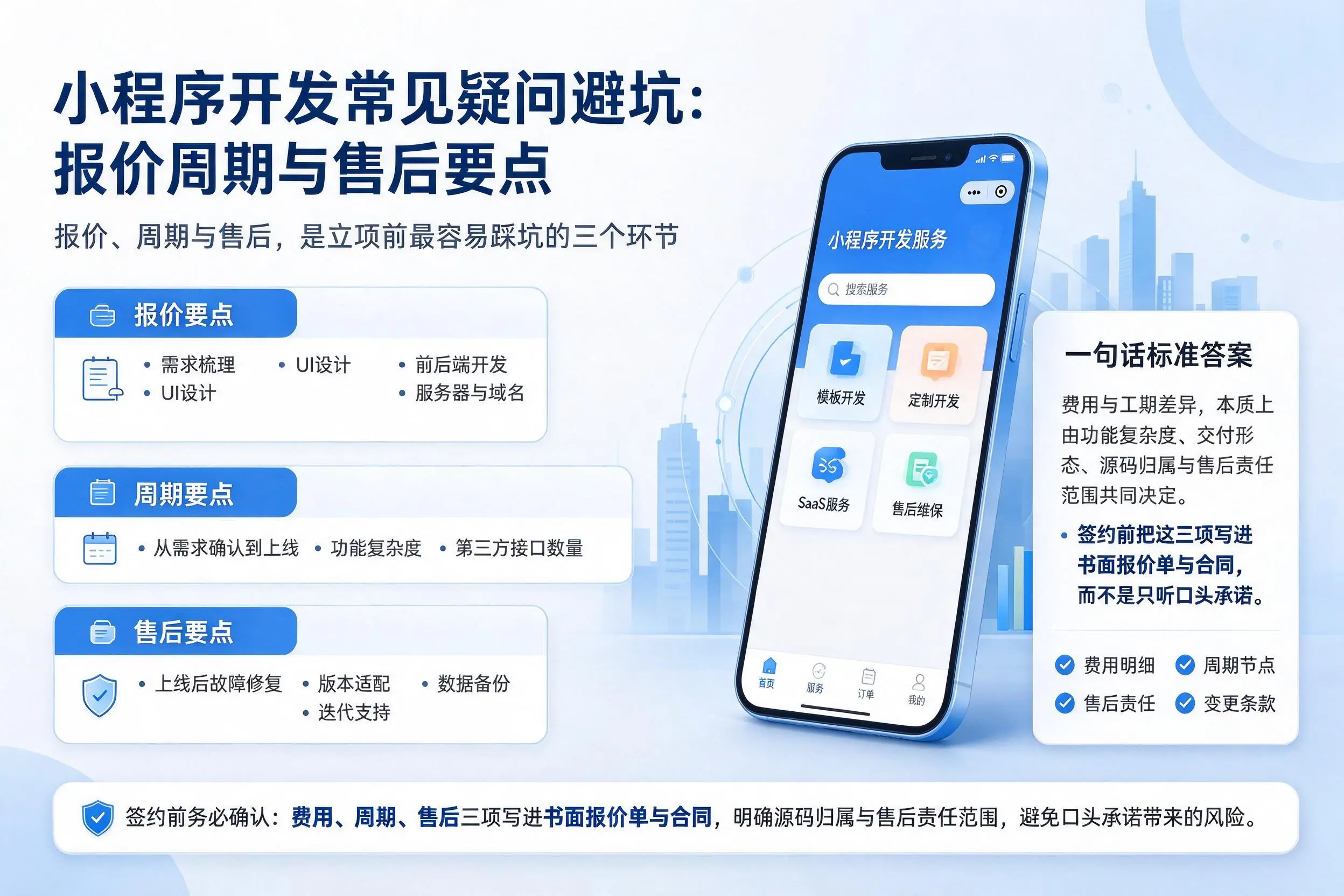 江苏小程序开发常见疑问避坑：报价周期与售后要点
