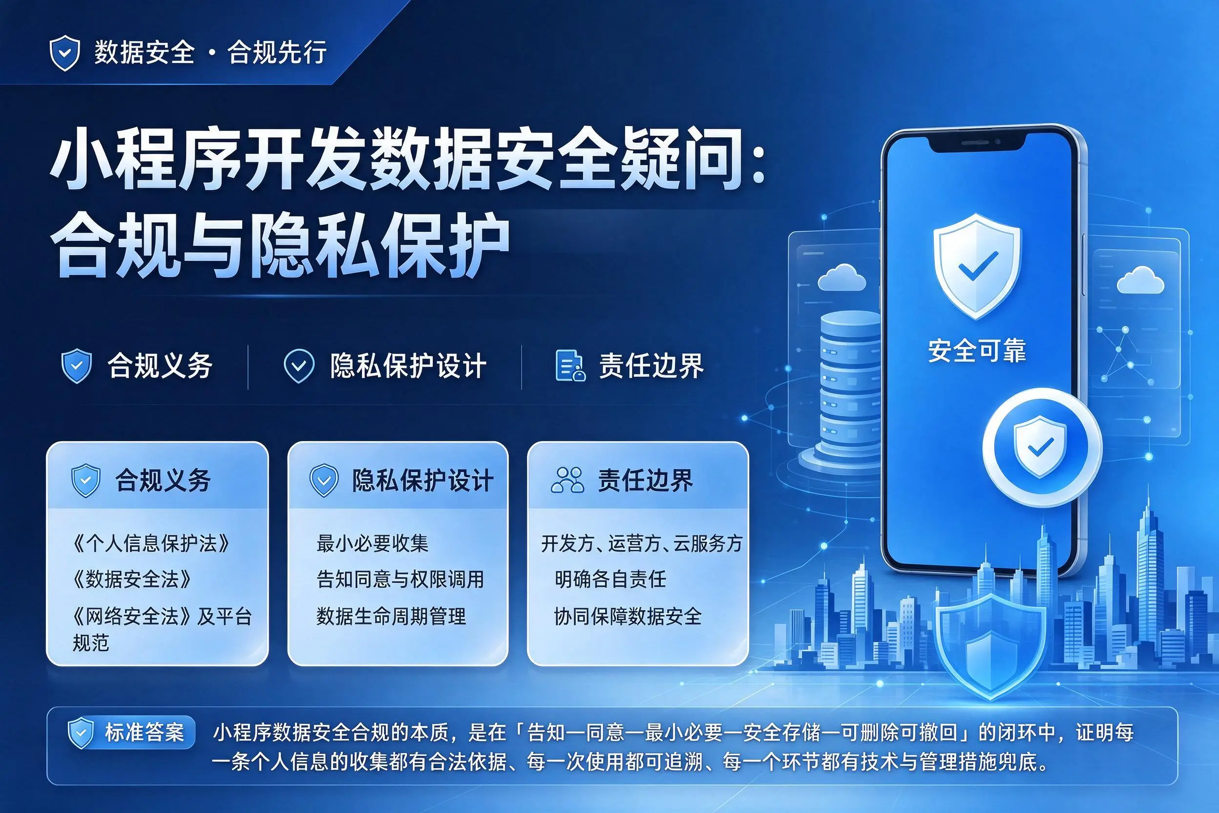 江苏小程序开发数据安全疑问：合规与隐私保护