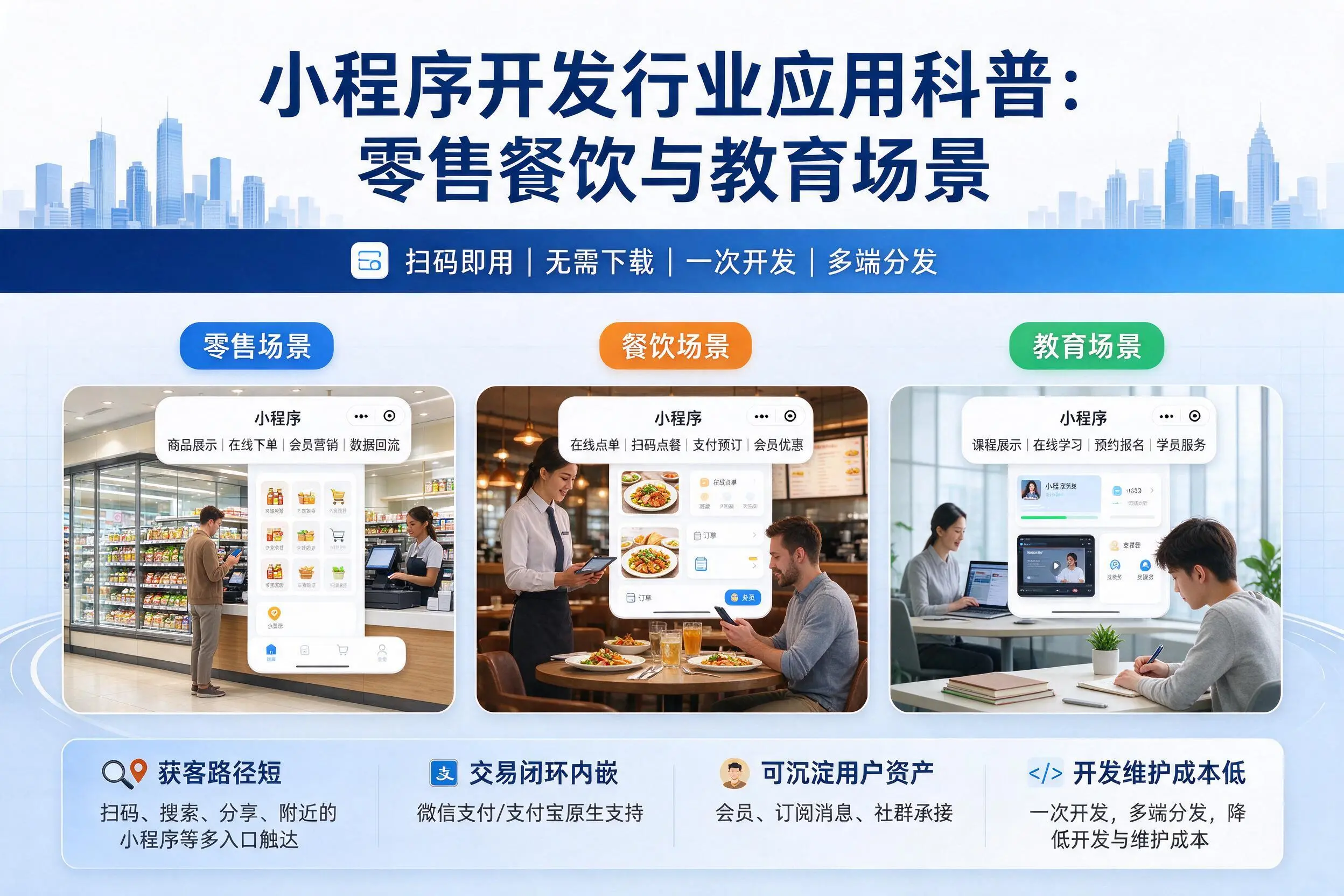 江苏小程序开发行业应用科普：零售餐饮与教育场景