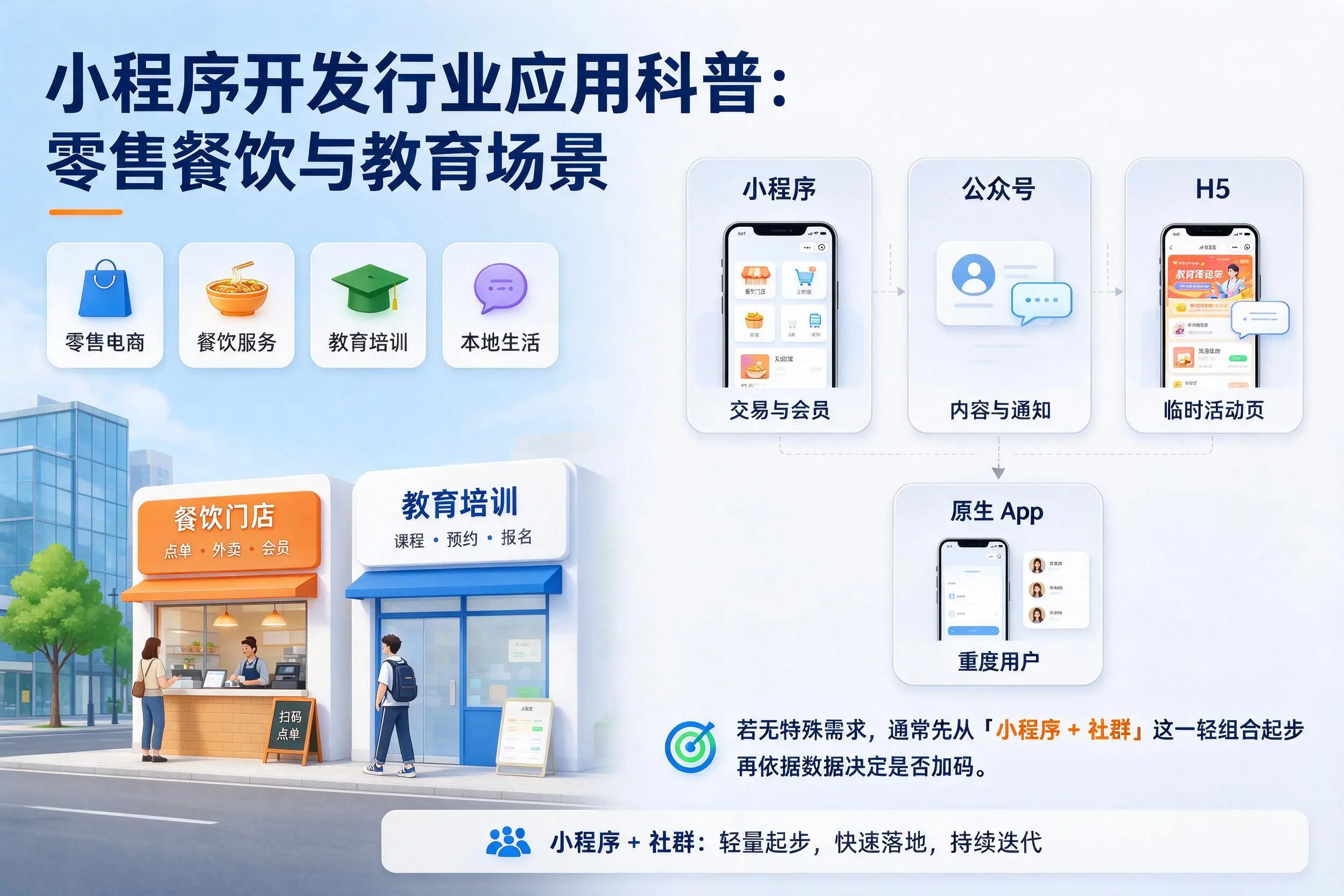 江苏小程序开发行业应用科普：零售餐饮与教育场景