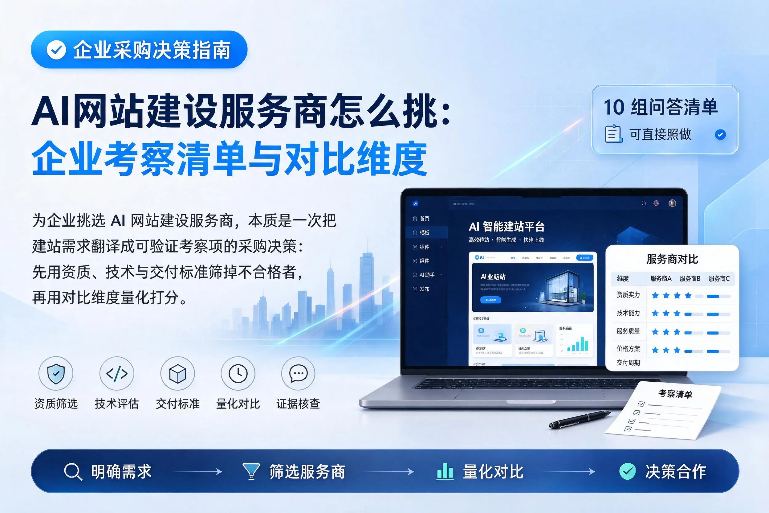 AI网站建设服务商怎么挑:江苏企业考察清单与对比维度