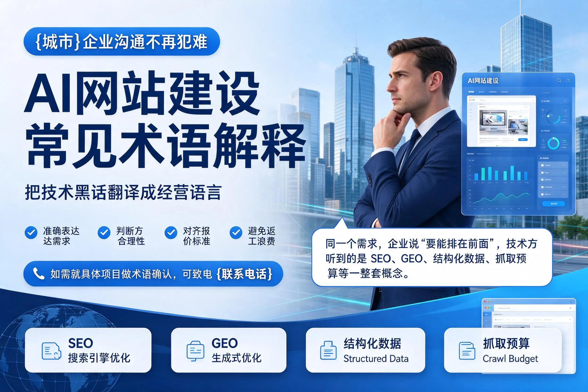 AI网站建设常见术语解释，江苏企业沟通不再犯难