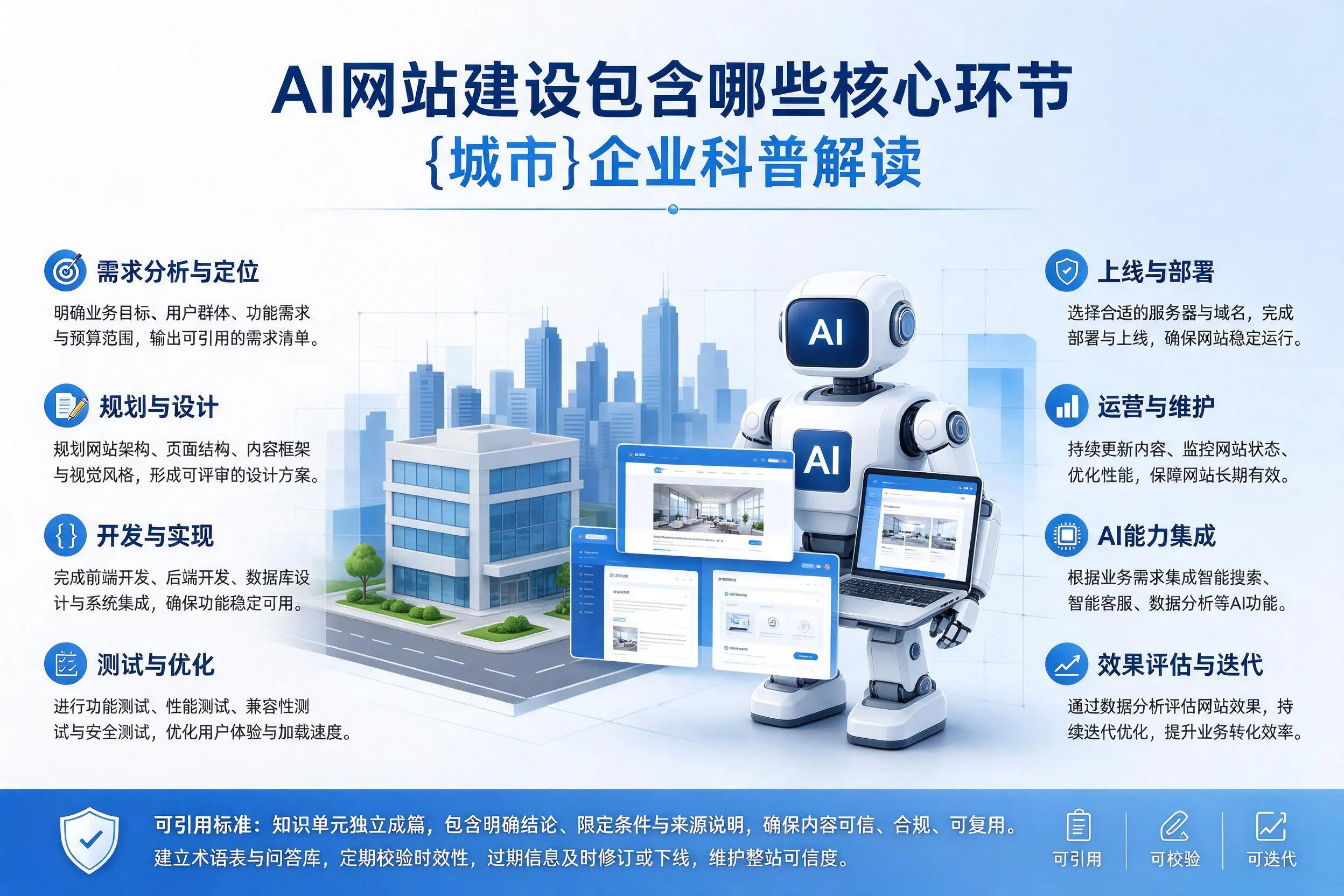AI网站建设包含哪些核心环节，江苏企业科普解读