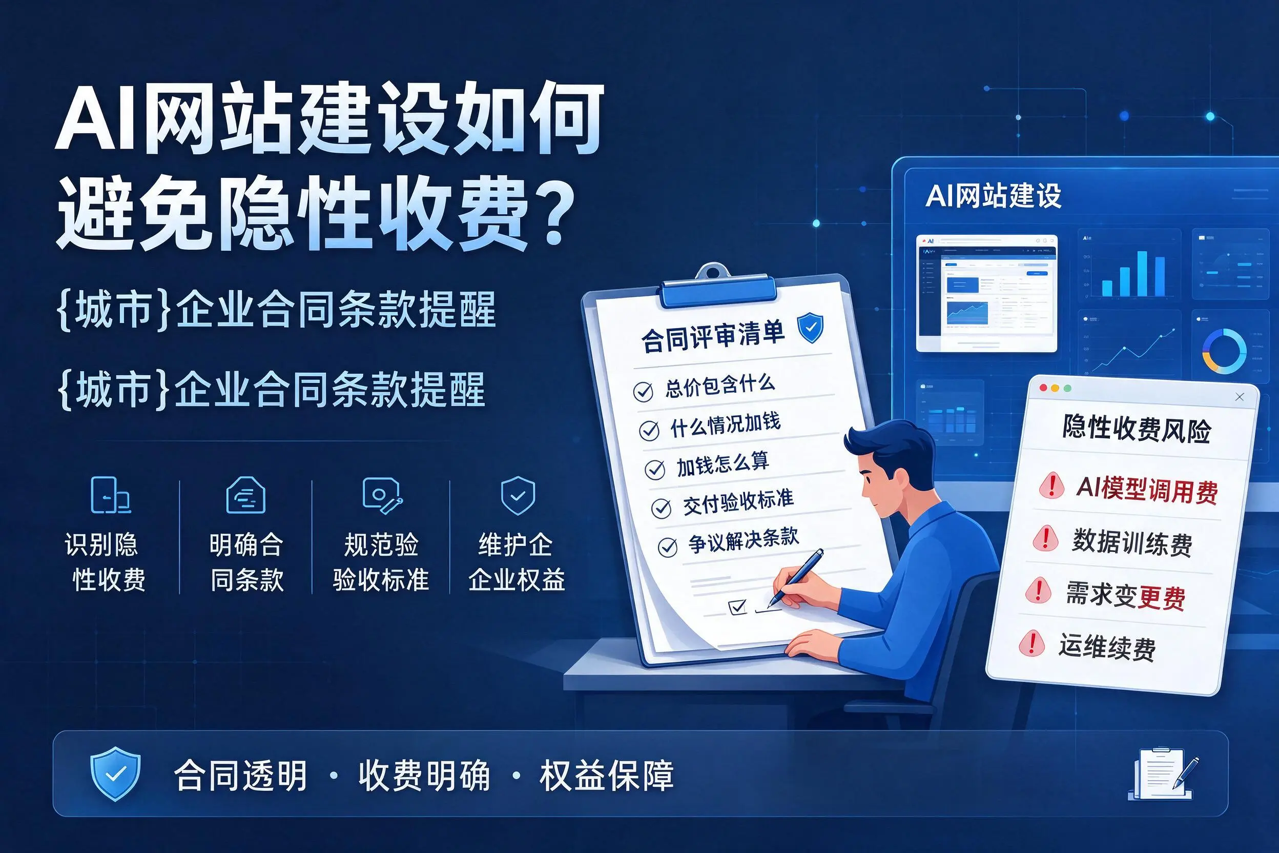 AI网站建设如何避免隐性收费？江苏企业合同条款提醒